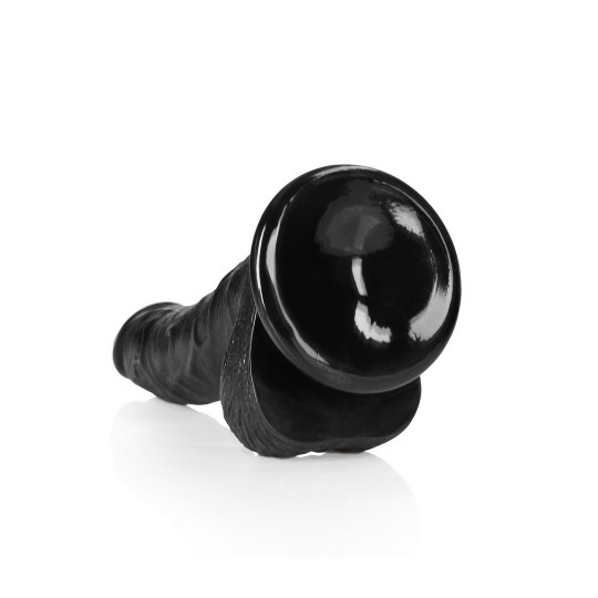 CURVED REALISTIC DILDO WITH BALLS AND SUCTION CUP - 7 / 18 CM