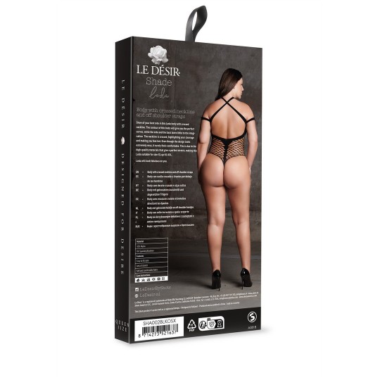 LEDA XIII - БОДИ С ПЕРЕКРЕСТНЫМ ВЫРЕЗОМ И БРЕТЕЛЯМИ БЕЗ ПЛЕЧ - ПЛЮС РАЗМЕР