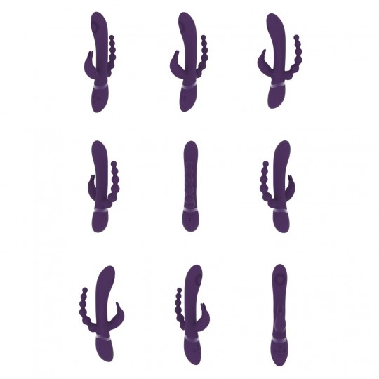 RINI - ИМПУЛЬСНАЯ ВОЛНА ВИБРИРУЮЩИЙ КРОЛИК ДВОЙНОГО ПРОНИКНОВЕНИЯ - ФИОЛЕТОВЫЙ