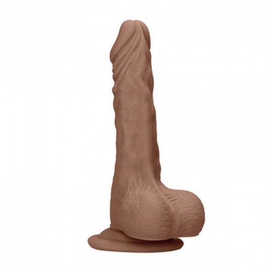 DILDO COM TESTÍCULOS TAN 7 / 17 CM REALROCK