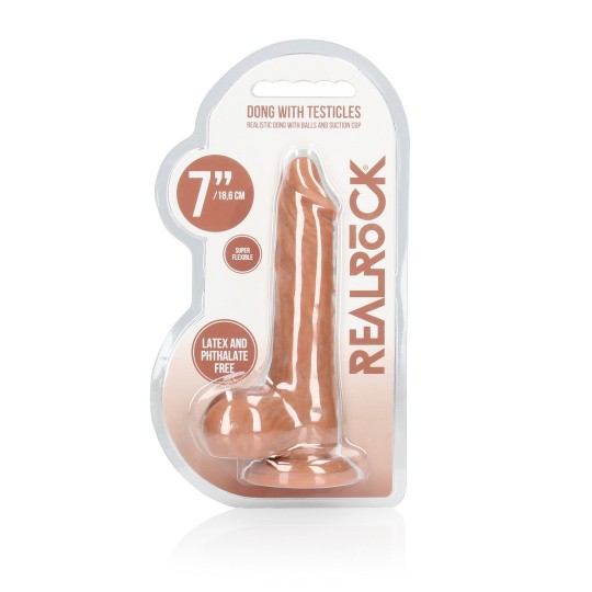 REALROCK DONG WITH TESTICLES TAN 7 / 17 CM