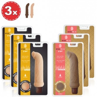 CONFEZIONE DI VIBRATORI NATURAL FEELING G-SPOT 3 MARRONE E 3 BIANCO