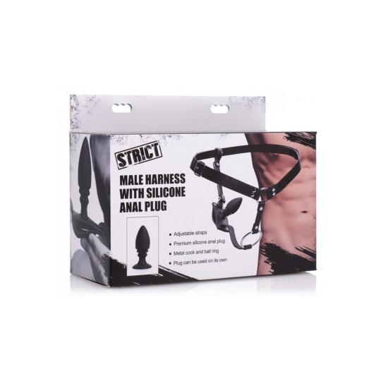 MEN'S HARNESS WITH SILICONE BUTT PLUG