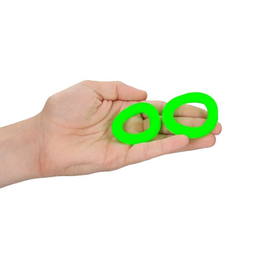 ENSEMBLE DE 2 ANNEAUX POUR PENIS GLOW IN THE DARK OUCH!