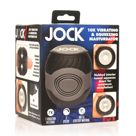 VIBRATING AND SQUEEZING MASTURBATOR - 10X - BLACK