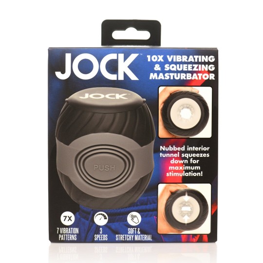 VIBRATING AND SQUEEZING MASTURBATOR - 10X - BLACK