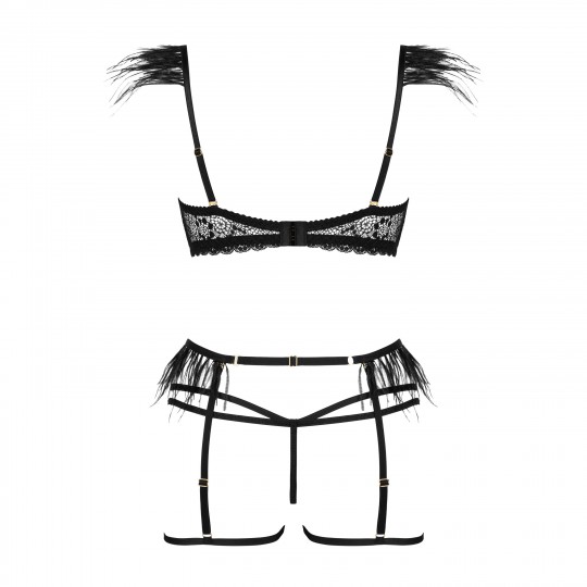 CONJUNTO DE 4 PIEZAS CRYSTAL NEGRO BEAUTY NIGHT FASHION