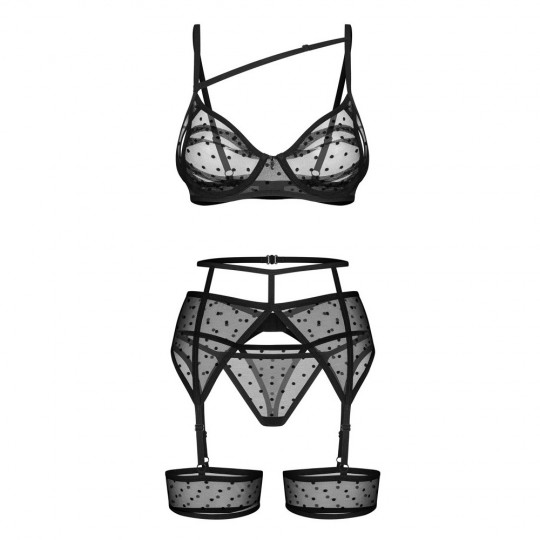OBSESSIVE 3 PIECE SUSPENDER SET NUITES BLACK