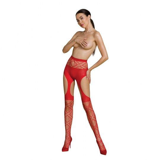 BAS À EFFET JARRETIÈRE S005 ROUGE ECO COLLECTION PASSION