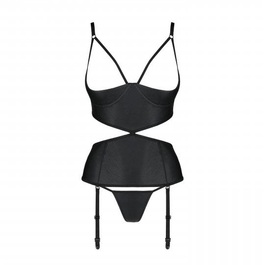 CORSET ET STRING JANNIES NOIR PASSION