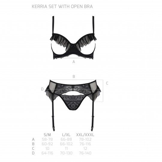 KERRIA SET WITH OPEN BRA BLACK  - ECO PASSION