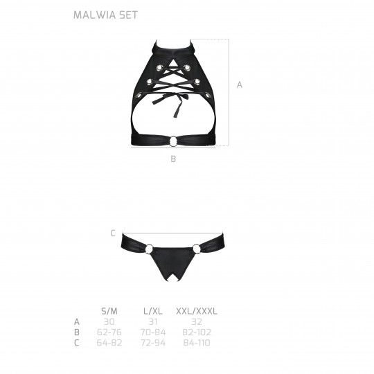 CONJUNTO DE 2 PEÇAS MALWIA PRETO PASSION