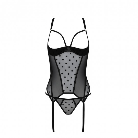 PASSION DEVIL COLLECTION MARINA CORSET AND THONG BLACK