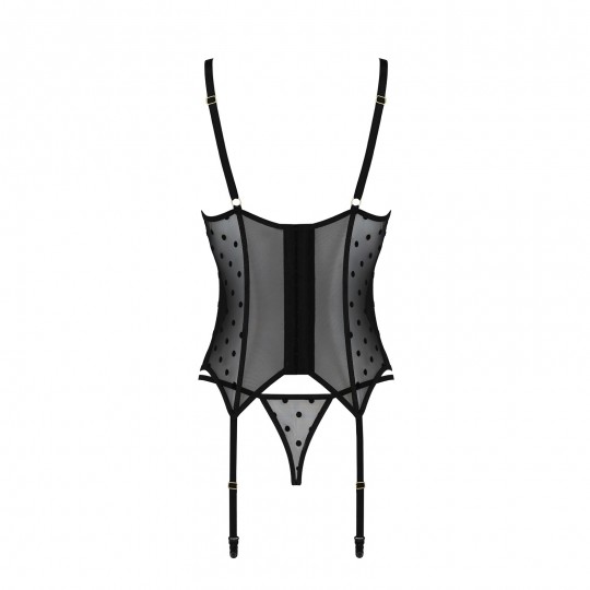 PASSION DEVIL COLLECTION MARINA CORSET AND THONG BLACK