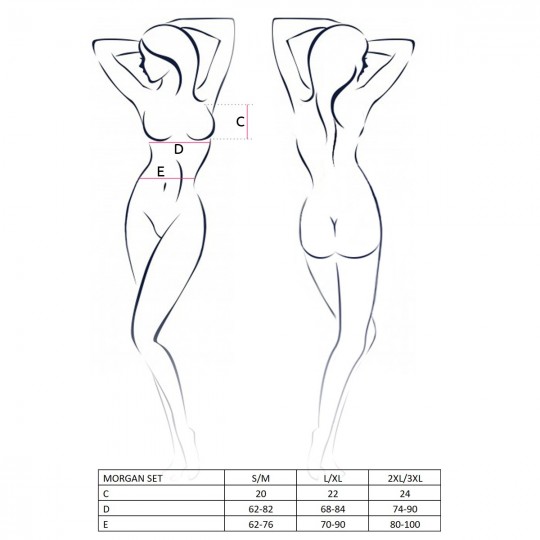 PASSION DEVIL COLLECTION MORGAN 3 PIECE SET BLACK