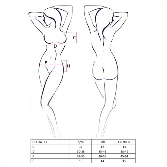 OFELIA SET WITH OPEN BRA WHITE  - PASSION