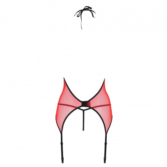 PASSION EROTIC LINE PEONIA CORSET AND THONG RED