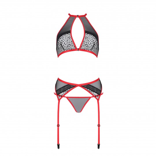 CONJUNTO DE 3 PEÇAS SATARA VERMELHO EROTIC LINE PASSION