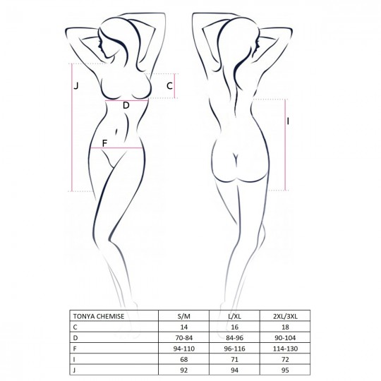 CAMISA DE NOITE E TANGA TONYA PRETO PASSION