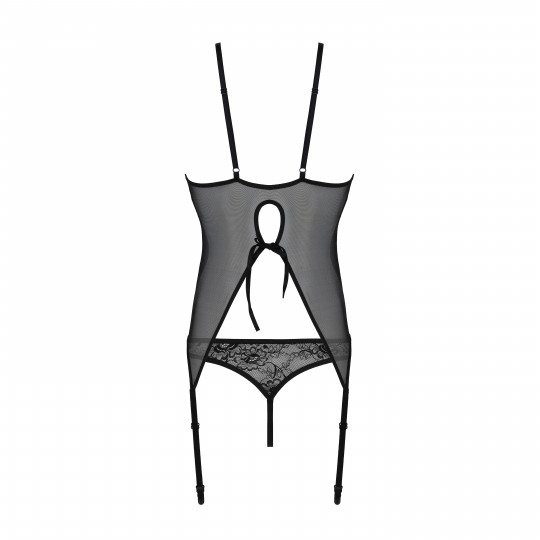 PASSION URSULA CORSET AND THONG BLACK
