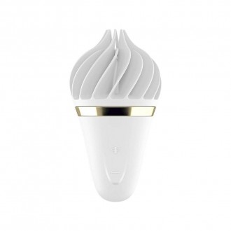 ESTIMULADOR DE CLITÓRIS LAYONS SWEET TREAT COM CARREGADOR USB BRANCO/DOURADO SATISFYER