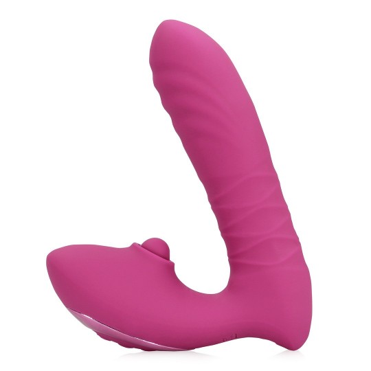 THRUSTING AND TAPPING VIBRATOR - POWERFUL PINK