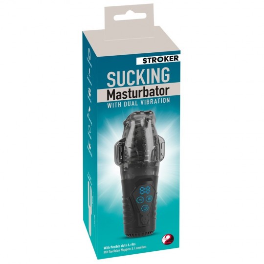 SUCKING MASTURBATOR WITH DUAL VIBRATION