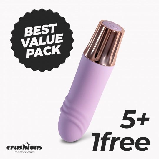 PACK 5 + 1 GRATUITO MINI VIBRATORE MELLOW WAVES LAVANDA CRUSHIOUS