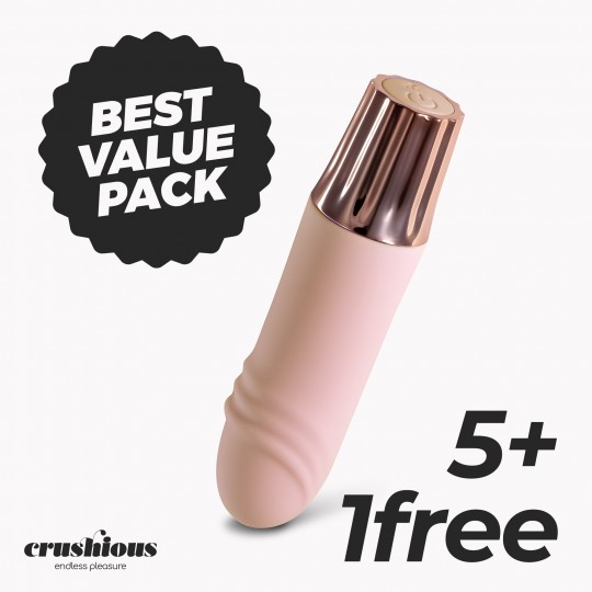 PACK 5 + 1 GRATUITO MINI VIBRATORE MELLOW WAVES ROSA CRUSHIOUS