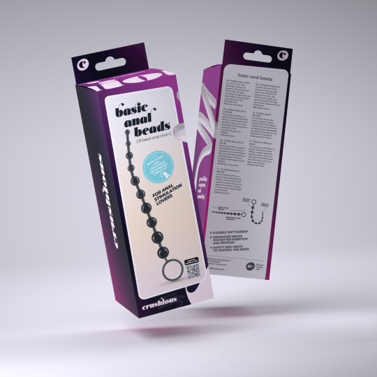 PACK DE 32 CHAINE ANALE DE 10 PERLES ANALES CRUSHIOUS NOIRE