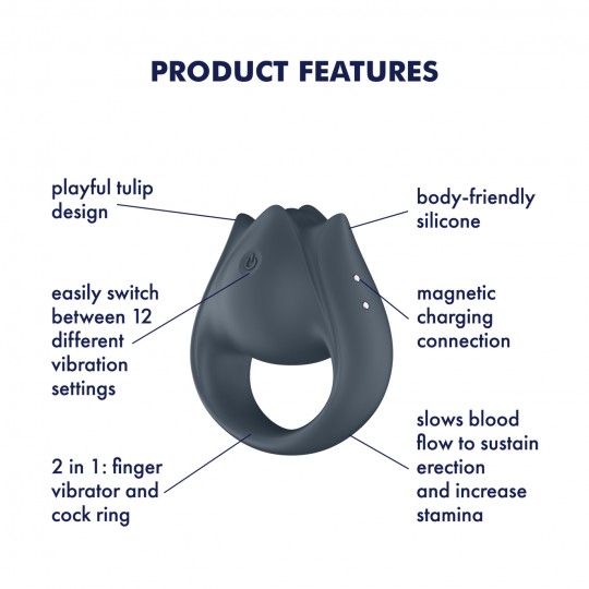 ANEL PARA O PÉNIS COM VIBRAÇÃO PERFECT PAIR 2 SATISFYER