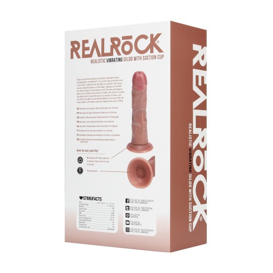 VIBRATING REGULAR CURVED COCK - 6 / 15,5 CM - TAN