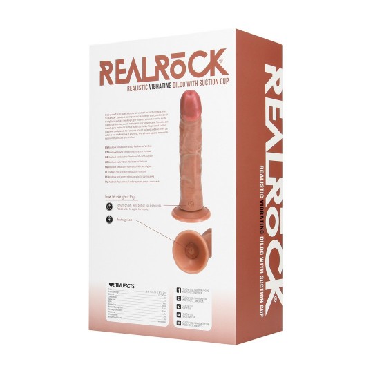 VIBRATING REGULAR CURVED COCK - 8 / 20,5 CM - TAN
