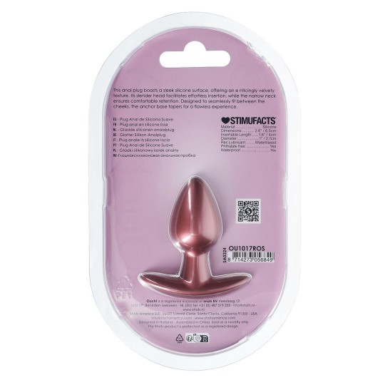 SMOOTH SILICONE ANAL PLUG - SMALL - 2.6 / 6,5 CM - ROSE GOLD