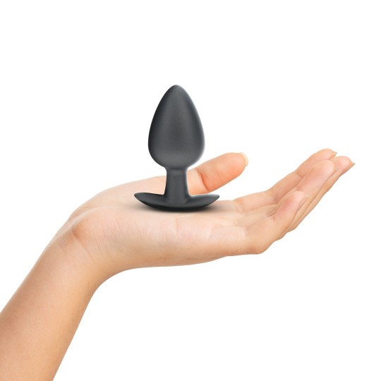 SMOOTH SILICONE ANAL PLUG - LARGE - 3.5 / 8,9 CM - GUNMETAL