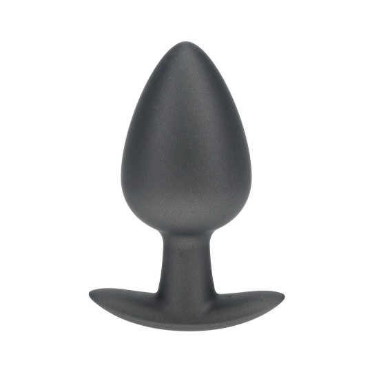 SMOOTH SILICONE ANAL PLUG - LARGE - 3.5 / 8,9 CM - GUNMETAL