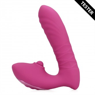 THRUSTING AND TAPPING VIBRATOR - POWERFUL PINK - TESTER