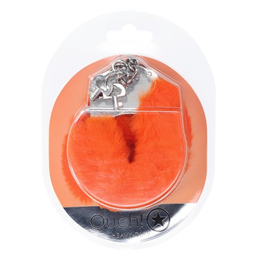 HEAVY-DUTY FLUFFY HANDCUFFS - ORANGE