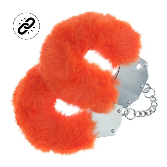 HEAVY-DUTY FLUFFY HANDCUFFS - ORANGE