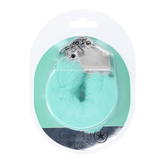 HEAVY-DUTY FLUFFY HANDCUFFS - POWDER GREEN