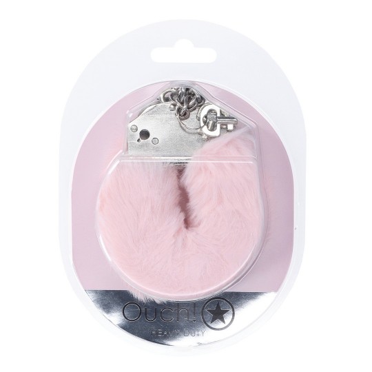 HEAVY-DUTY FLUFFY HANDCUFFS - POWDER PINK