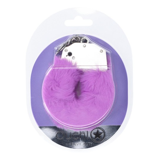 HEAVY-DUTY FLUFFY HANDCUFFS - PURPLE