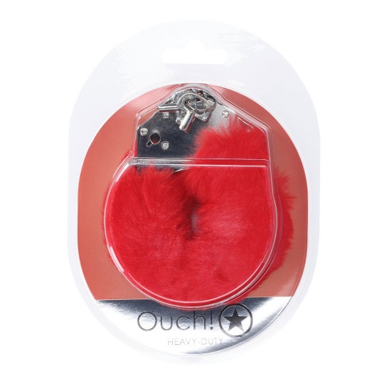HEAVY-DUTY FLUFFY HANDCUFFS - RED