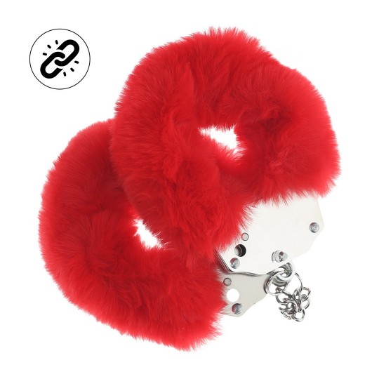 HEAVY-DUTY FLUFFY HANDCUFFS - RED