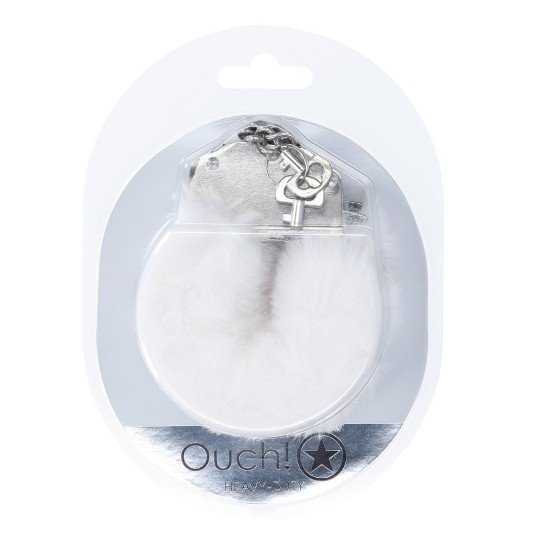 HEAVY-DUTY FLUFFY HANDCUFFS - WHITE