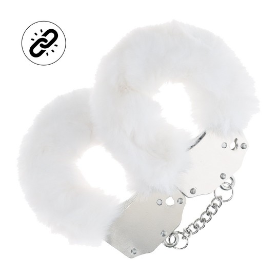 HEAVY-DUTY FLUFFY HANDCUFFS - WHITE