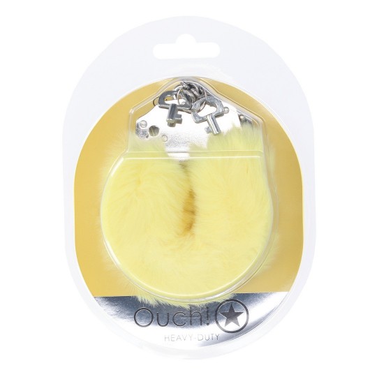 HEAVY-DUTY FLUFFY HANDCUFFS - YELLOW