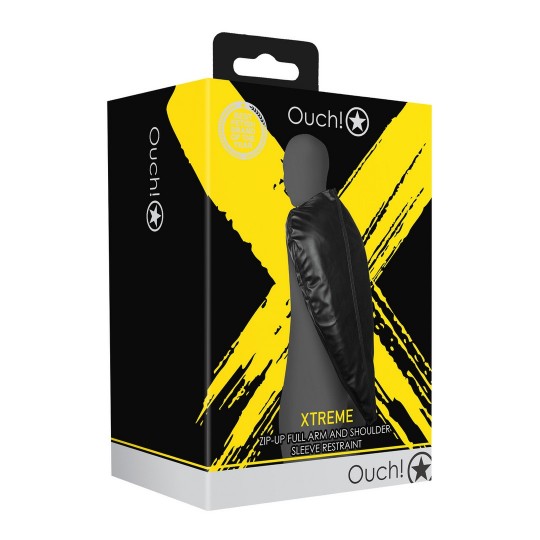 OUCH! XTREME ZIP-UP FULL ARM AND SHOULDER SLEEVE RESTRAINT BLACK