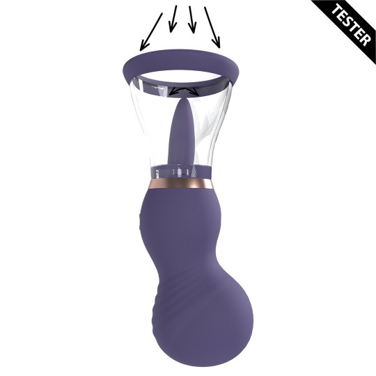 SENSUAL - RECHARGEABLE VULVA AND BREAST PUMP - PURPLE - TESTER