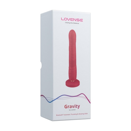 GRAVITY - APP-CONTROLLED AUTOMATIC THRUSTING AND VIBRATING DILDO - RED
